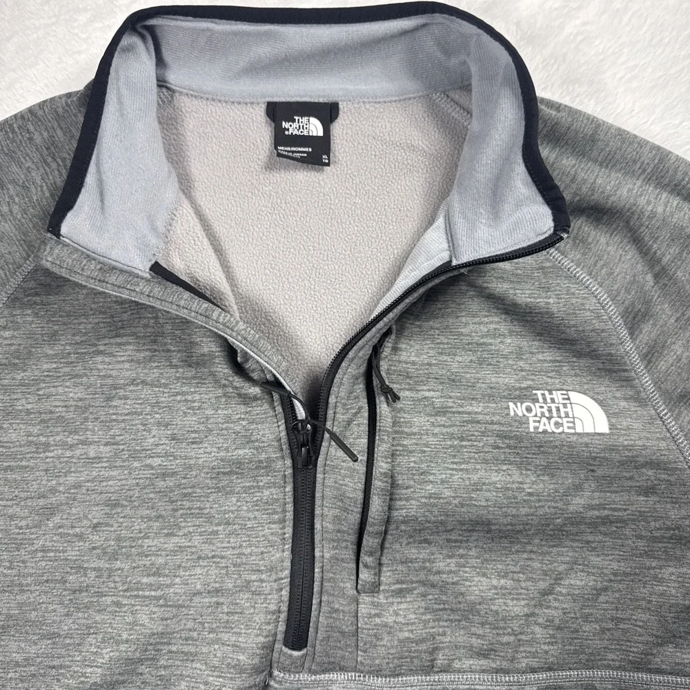 North Face Canyonlands Mens XL Gray Fleece Lined 1/4 Zip Pullover NF0A3SO7